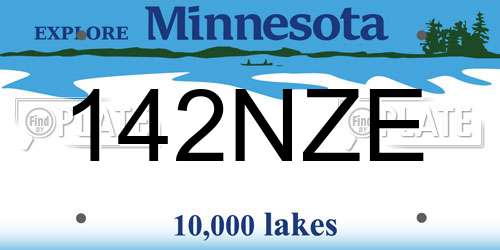 142NZE Minnesota License Plate