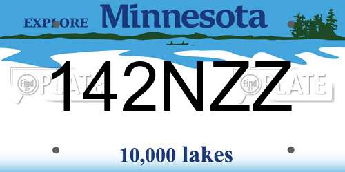 142NZZ Minnesota License Plate