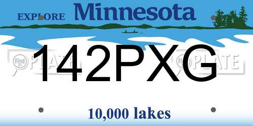 142PXG Minnesota License Plate