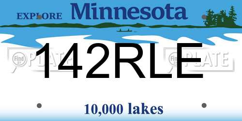 142RLE Minnesota License Plate
