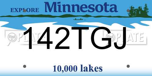 142TGJ Minnesota License Plate
