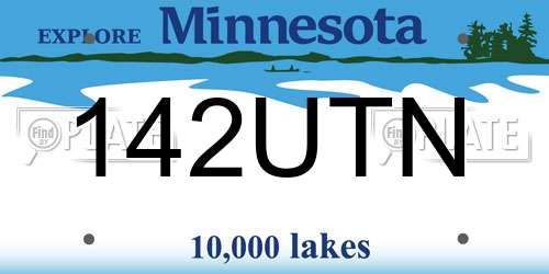 142UTN Minnesota License Plate