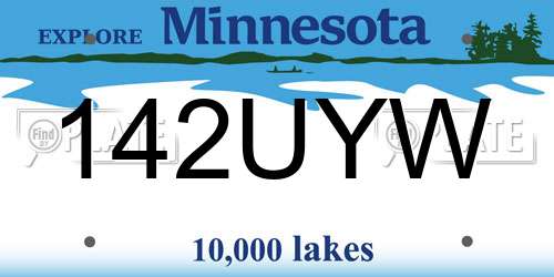 142UYW Minnesota License Plate