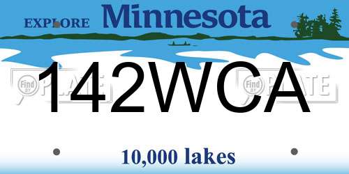 142WCA Minnesota License Plate
