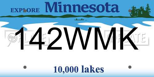 142WMK Minnesota License Plate