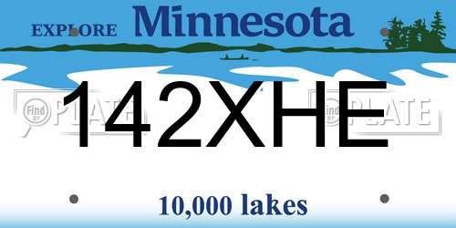 142XHE Minnesota License Plate
