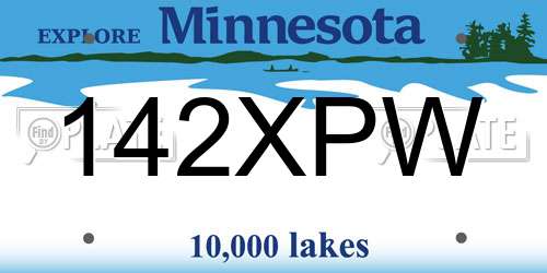142XPW Minnesota License Plate