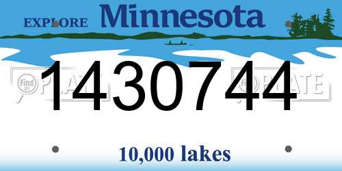 1430744 Minnesota License Plate
