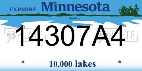 14307A4 Minnesota License Plate