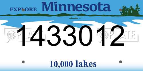 1433012 Minnesota License Plate