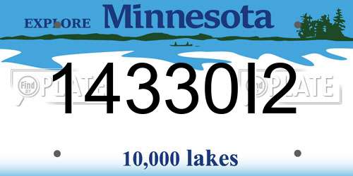 14330I2 Minnesota License Plate