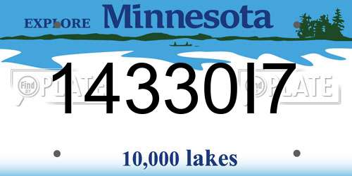 14330I7 Minnesota License Plate