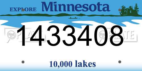 1433408 Minnesota License Plate