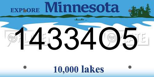 14334O5 Minnesota License Plate