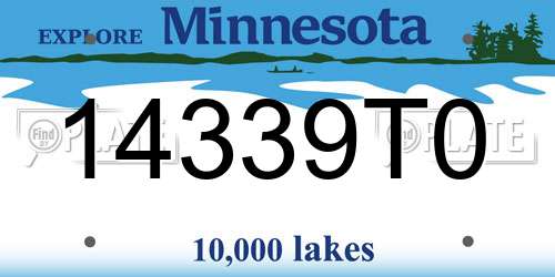 14339T0 Minnesota License Plate