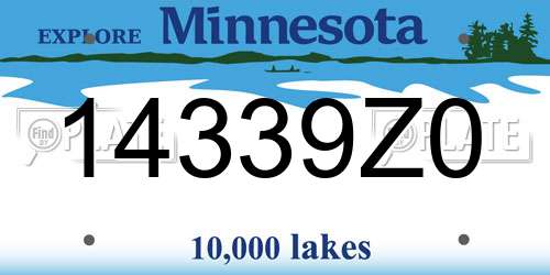 14339Z0 Minnesota License Plate