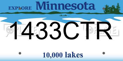 1433CTR Minnesota License Plate