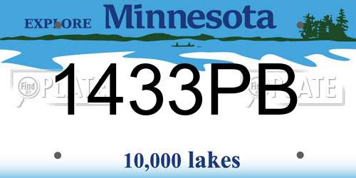 1433PB Minnesota License Plate
