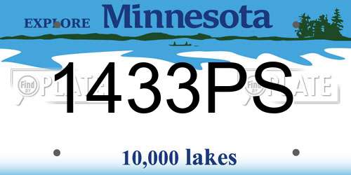 1433PS Minnesota License Plate