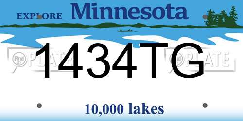 1434TG Minnesota License Plate