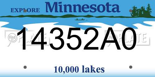 14352A0 Minnesota License Plate