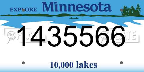 1435566 Minnesota License Plate