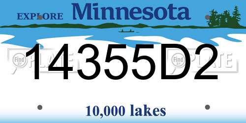 14355D2 Minnesota License Plate
