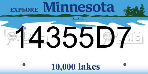 14355D7 Minnesota License Plate