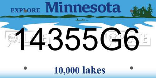 14355G6 Minnesota License Plate