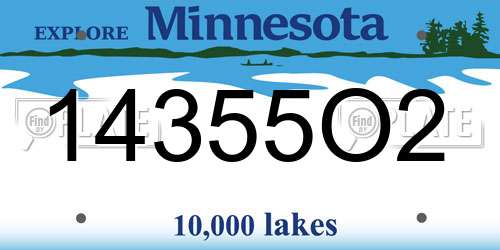 14355O2 Minnesota License Plate