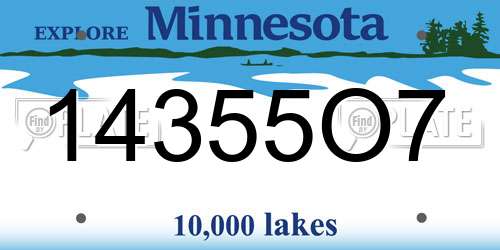 14355O7 Minnesota License Plate