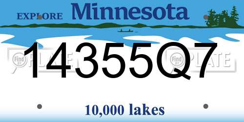 14355Q7 Minnesota License Plate