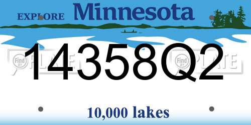 14358Q2 Minnesota License Plate