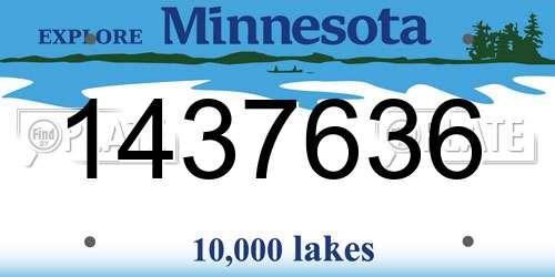 1437636 Minnesota License Plate