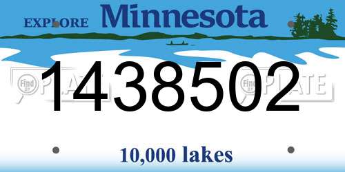 1438502 Minnesota License Plate