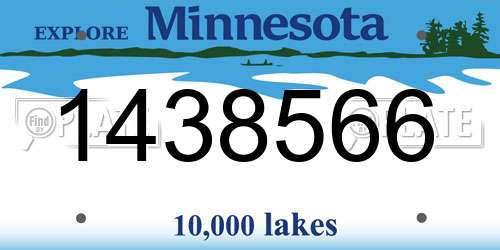 1438566 Minnesota License Plate