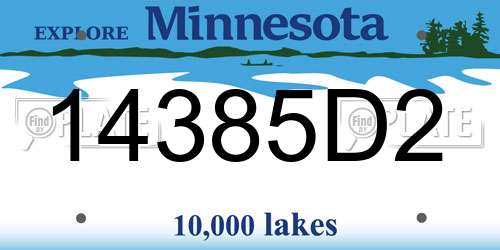 14385D2 Minnesota License Plate