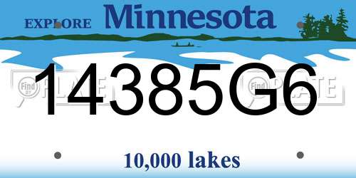 14385G6 Minnesota License Plate