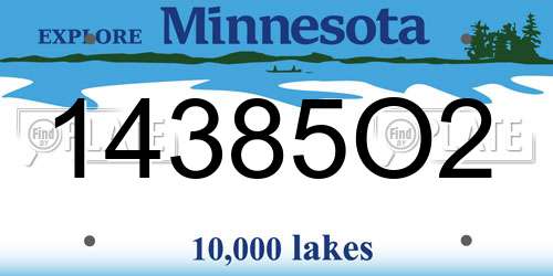 14385O2 Minnesota License Plate
