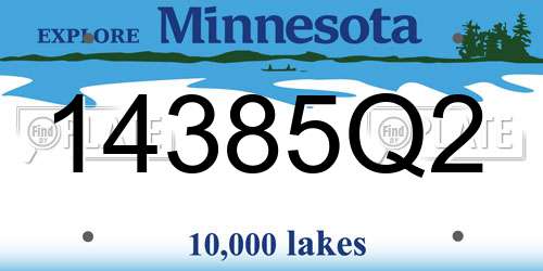 14385Q2 Minnesota License Plate