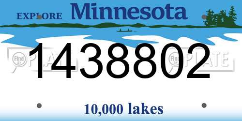 1438802 Minnesota License Plate