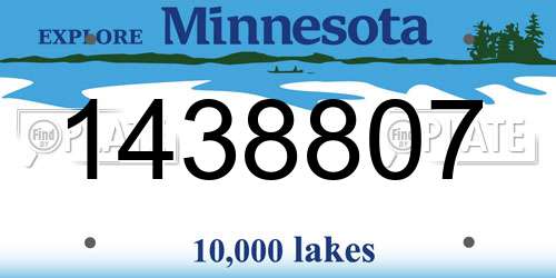 1438807 Minnesota License Plate
