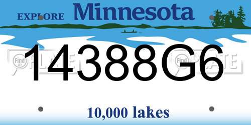 14388G6 Minnesota License Plate