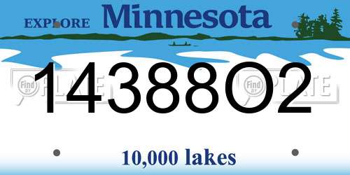 14388O2 Minnesota License Plate