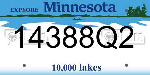 14388Q2 Minnesota License Plate