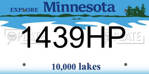1439HP Minnesota License Plate