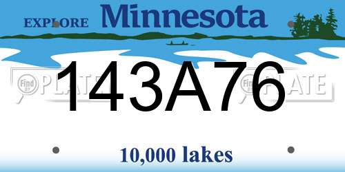 143A76 Minnesota License Plate