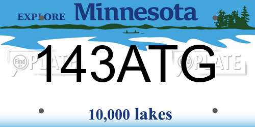 143ATG Minnesota License Plate