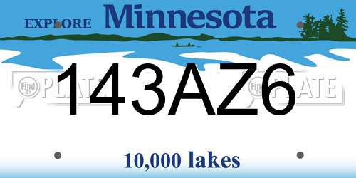 143AZ6 Minnesota License Plate
