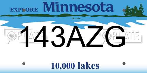 143AZG Minnesota License Plate